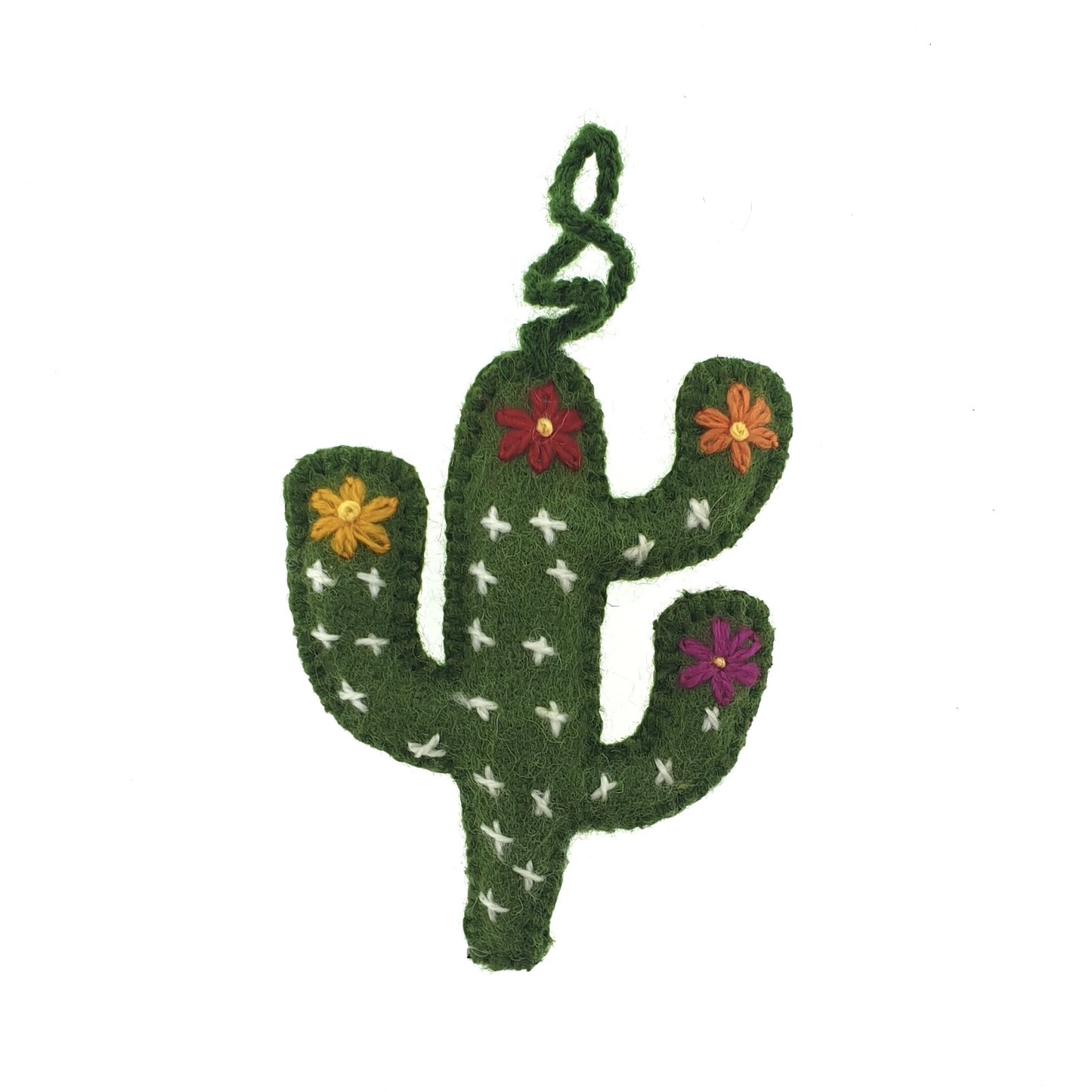 Cactus decoratie, 100% schapenwol