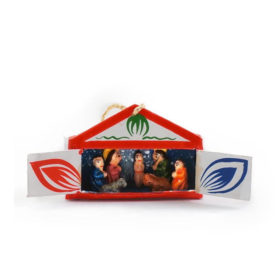 Kerststal in mini-luciferdoosje, hanger