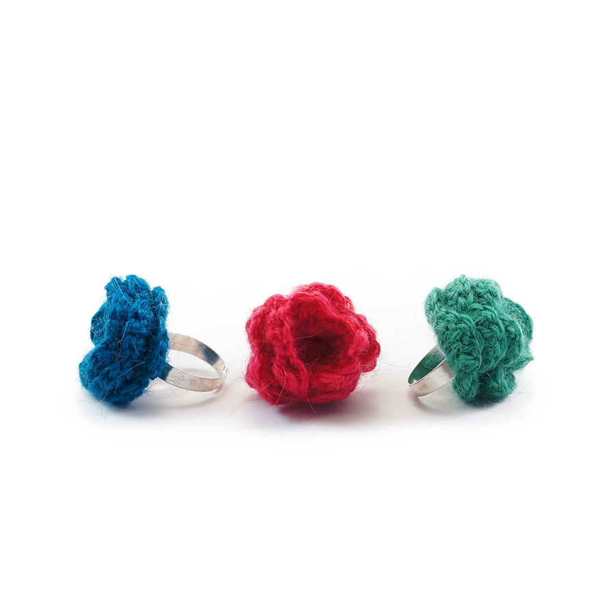 Ring, bloem alpacawol