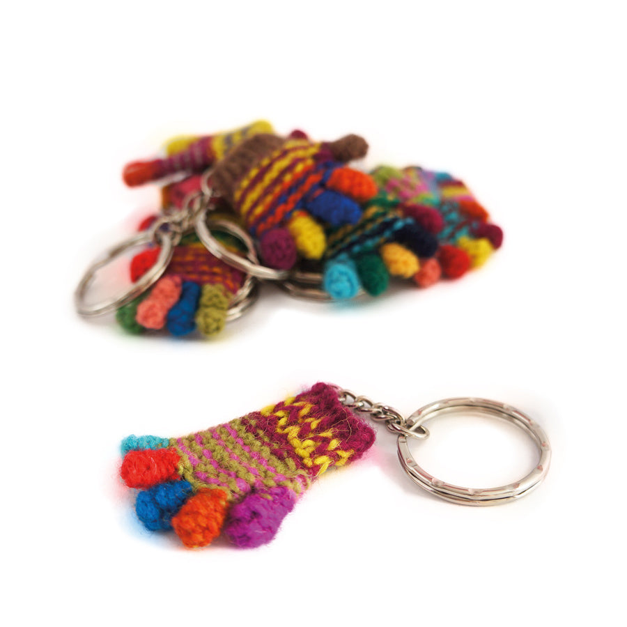Sleutelhanger handje, 100% schapenwol